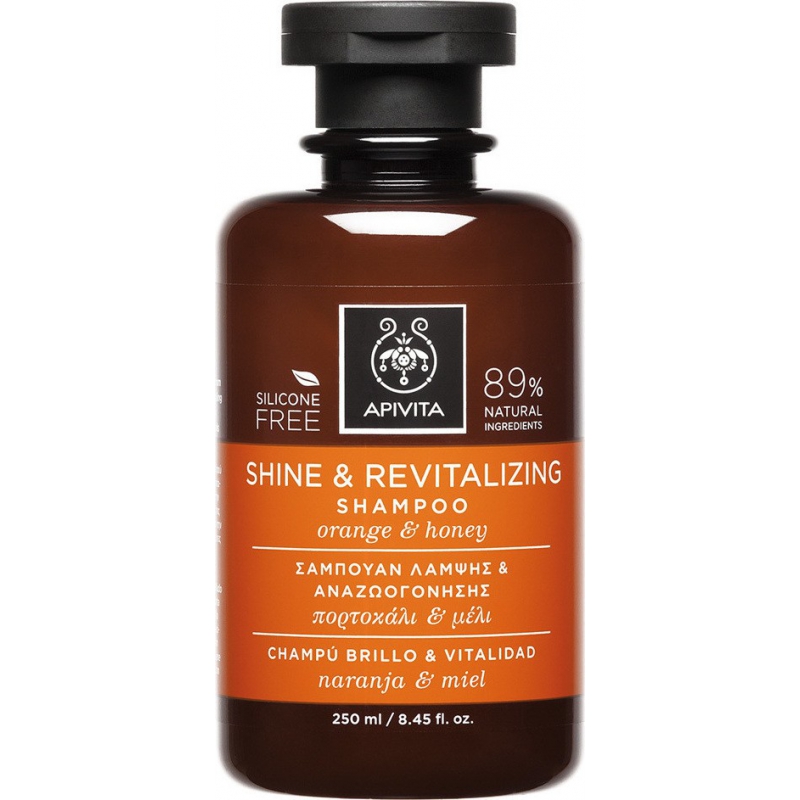 Apivita Shine & Revitalizing Shampoo με Πορτοκάλι & Μέλι 250ml