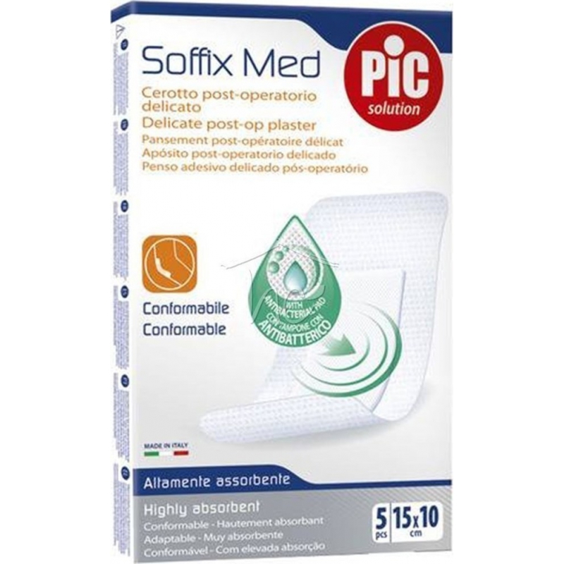Pic Solution Soffix Med με Αντιβακτηριδιακή δράση 15 x 10 cm 5 τμχ