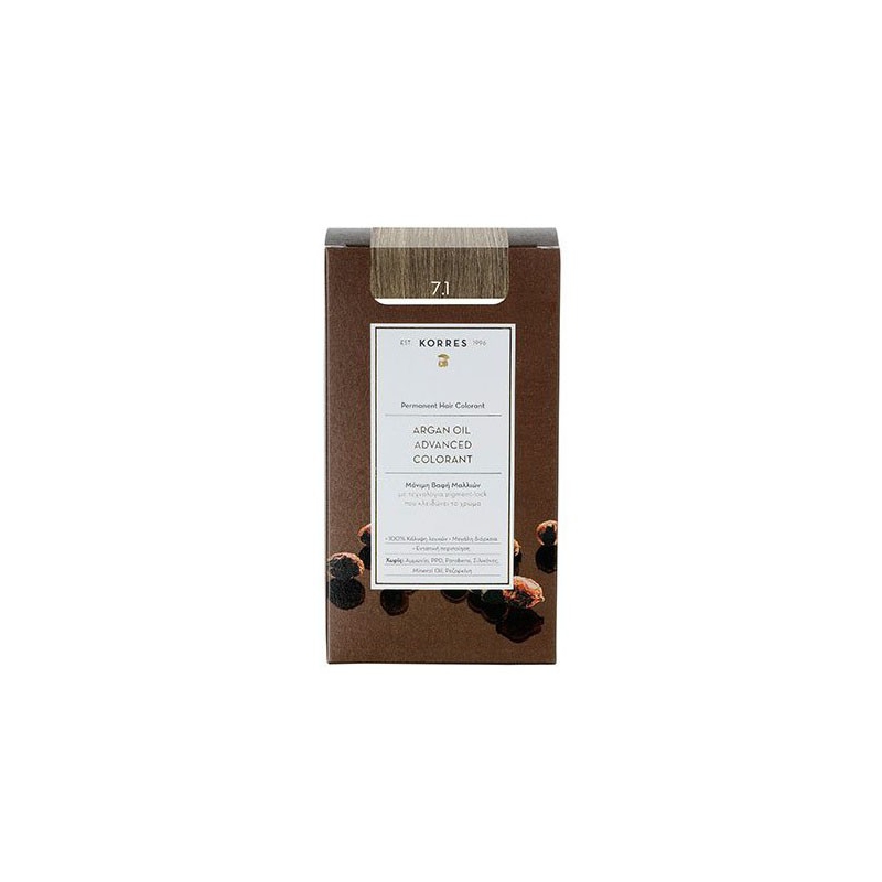 Korres Argan Oil Advanced Colorant 7.1 Ξανθό Σαντρέ 50ml