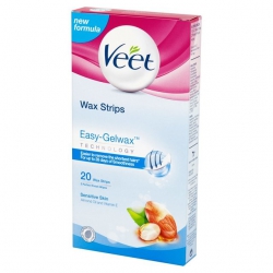 Veet Easy-Gelwax Αποτριχωτικές Ταινίες Για ευαίσθητο δέρμα 20Ταινίες