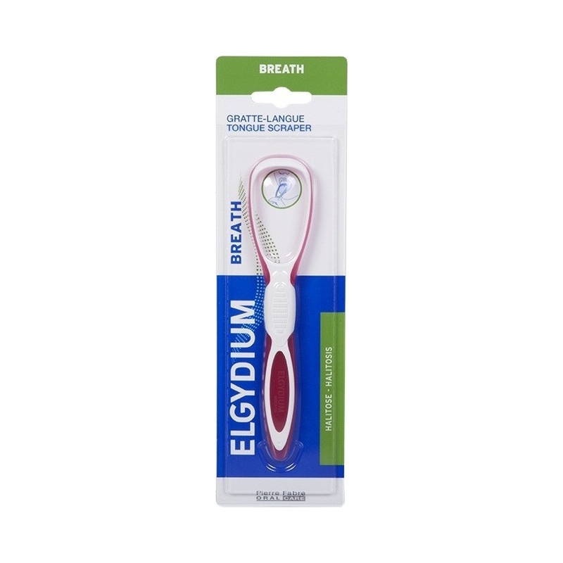 Elgydium Breath Tongue Scraper Ξύστρα Γλώσσας Φούξια 1 Τμχ