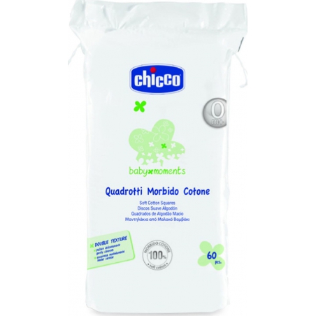 Chicco Baby Moments Τετράγωνα Μαντηλάκια από Βαμβάκι 60τμχ