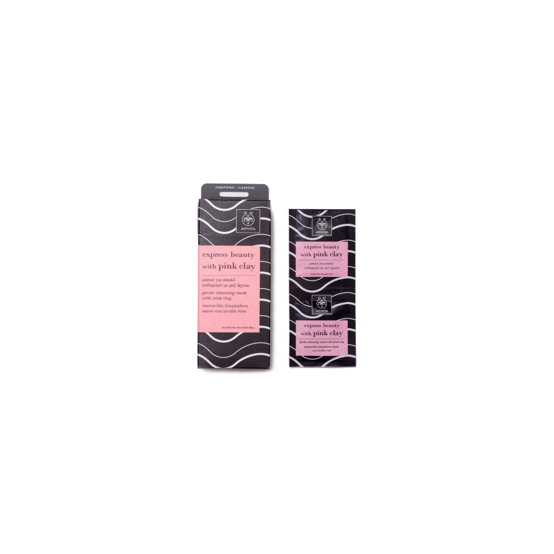 Apivita Express Beauty Μάσκα για Απαλό Καθαρισμό με Ροζ Άργιλο 2x8ml