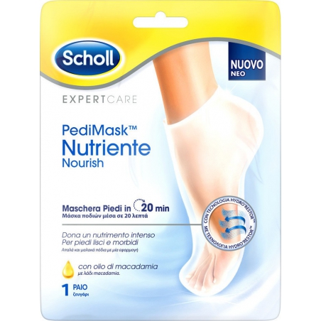 Scholl PediMask Nutriente Nourish Ενυδατική Μάσκα Ποδιού με Λάδι Macadamia 2τμχ