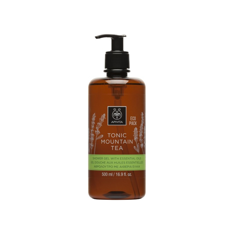 Apivita Tonic Mountain Tea Αφρόλουτρο Με Αιθέρια Ελαια 500ml