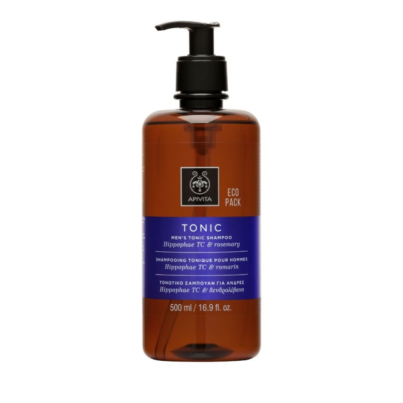 Apivita ECO PACK Men's Tonic Shampoo με Hippophae TC & Δενδρολίβανο 500ml.