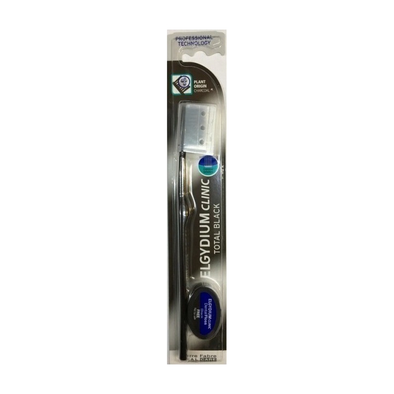 Elgydium Clinic Total Black Οδοντόβουρτσα 1τμχ & δώρο Elgydium Dental Floss Black 1τμχ