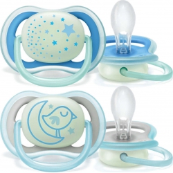 Philips AVENT Ultra Air Night Ορθοδοντική Σιλικόνης Blue Stars/Bird 6-18m 2τμχ scf376/21