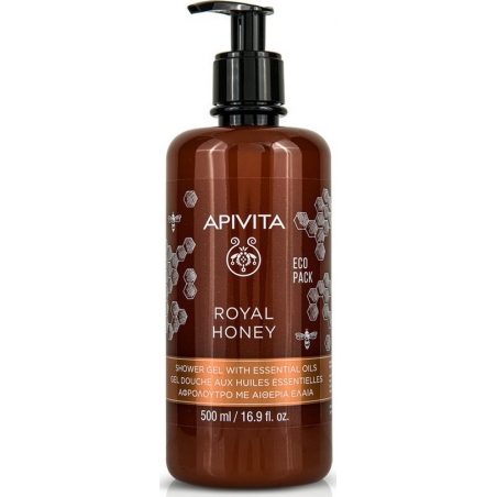 Apivita Royal Honey Shower Gel with Essential Oils 500ml Eco Pack