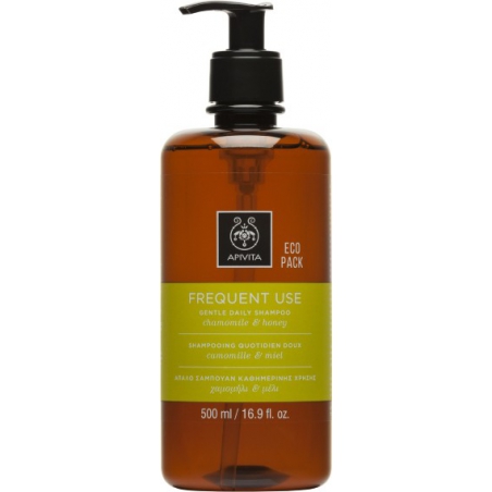 Apivita Eco Pack FREQUENT USE Gentle Daily Shampoo Chamomile & Honey 500ml Apivita Eco Pack FREQUENT USE Gentle Daily Shampoo Chamomile & Honey 500ml