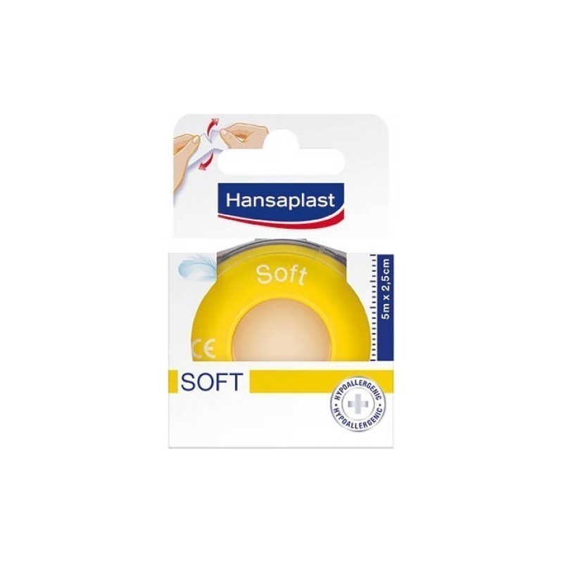 Hansaplast Αυτοκόλλητη Επιδεσμική Ταινία Soft 2,5cm x 5m