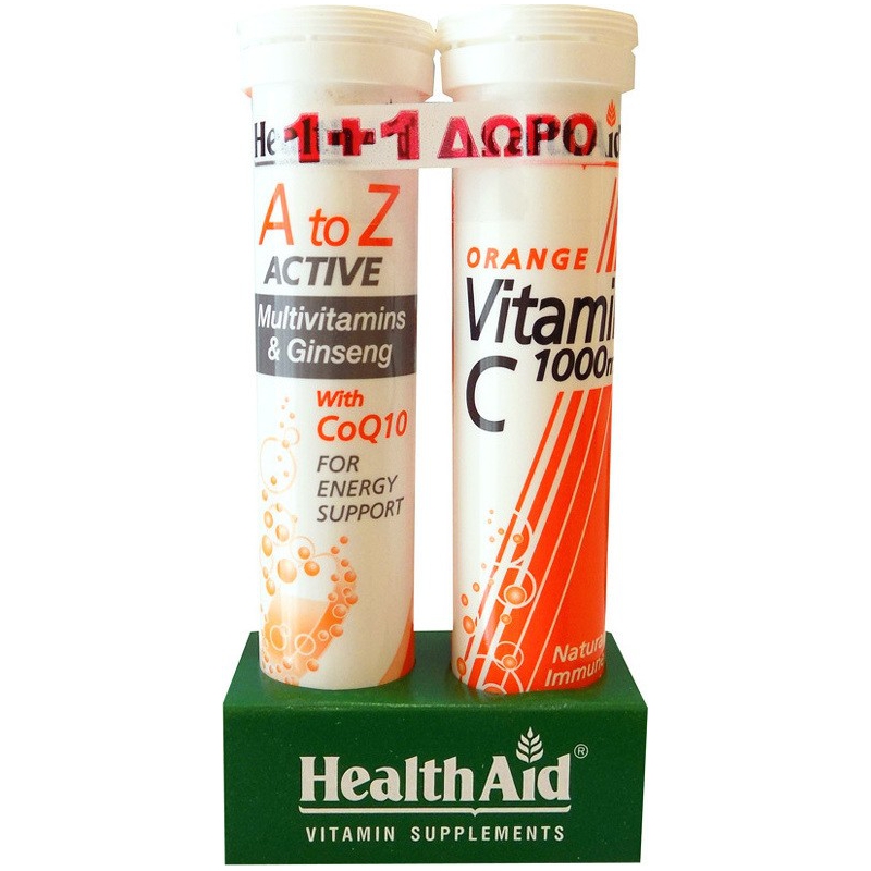Health Aid A to Z Αctive With Q10 + Vitamin C 1000mg 40 αναβράζοντα δισκία