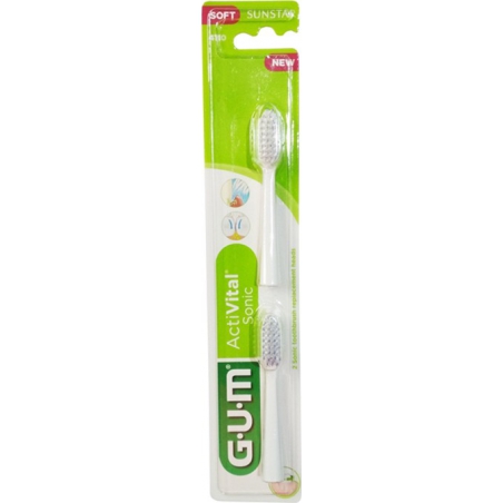 GUM 4110 Activital Sonic Refill Heads Soft Ανταλλακτικές Κεφαλές Λευκό 2τμχ