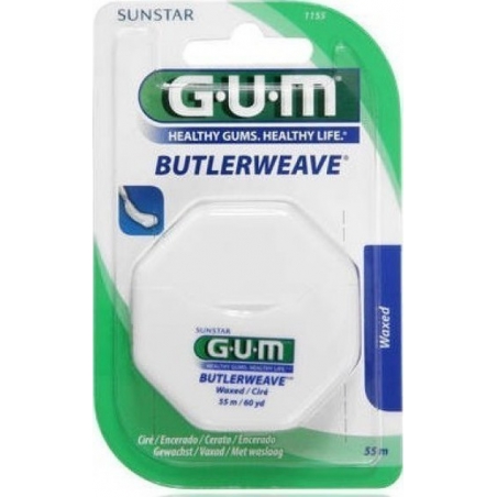 GUM 1155 ButlerWeave Waxed Floss Κηρωμένο Οδοντικό Νήμα 55m