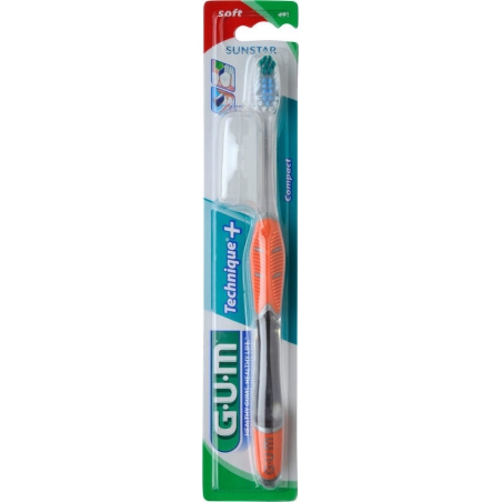 GUM 491 Technique Compact Soft Οδοντόβουρτσα Πορτοκαλί 1τμχ