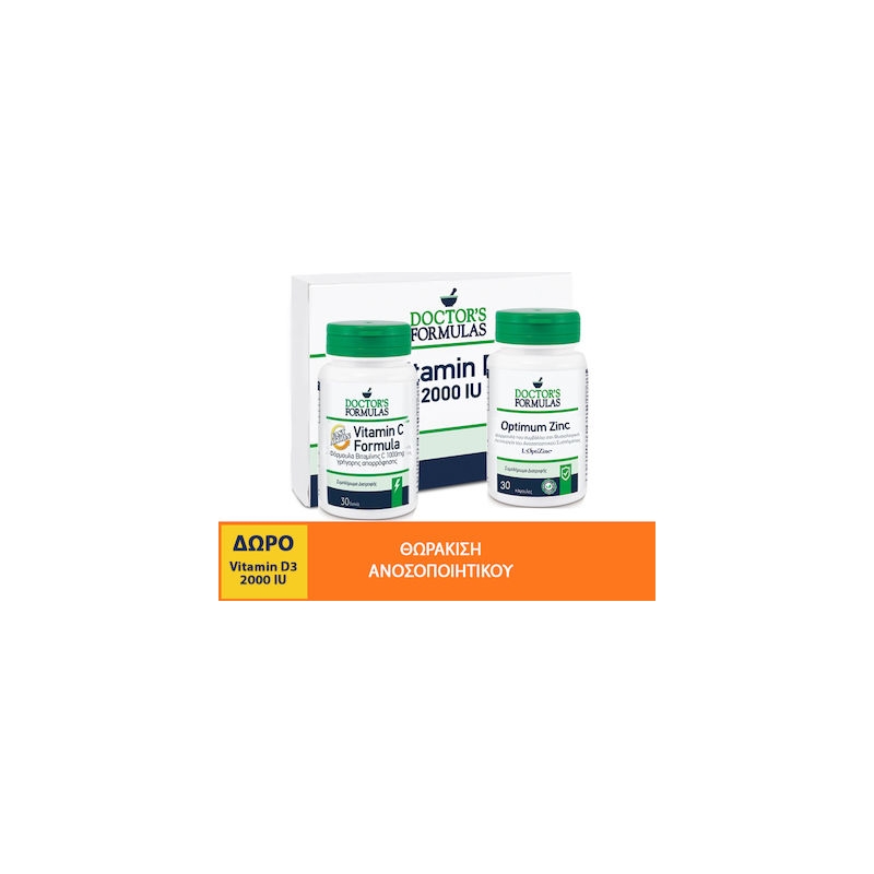 DOCTOR'S FORMULAS VIT C 30 TABS & OPTIMUM ZINC 30 CAPS & D3 2000 IU 60 SOFTGELS
