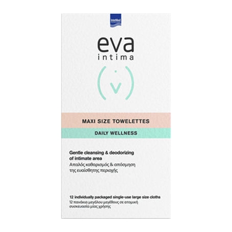 Intermed Eva Intima Maxi Size Towelettes Daily Wellness 12τμχ Intermed Eva Intima Maxi Size Towelettes Daily Wellness 12τμχ