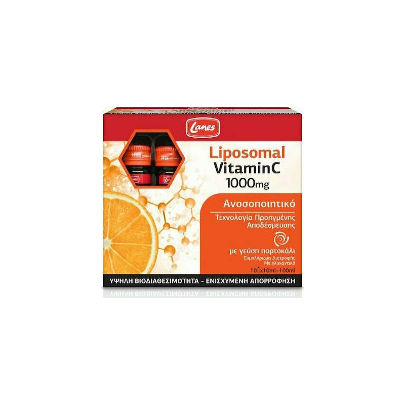 LANES Liposomal Vitamin C 1000mg Συμπλήρωμα Διατροφής για το Ανοσοποιητικό 10x10ml