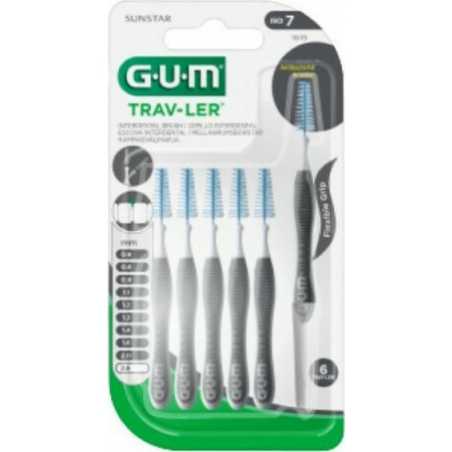 GUM 1619 Trav-ler Interdental Brush - Μεσοδόντιο Βουρτσάκι 2.6mm Γκρι 6 τμχ