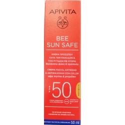 Apivita Bee Sun Safe Κρεμα Προσώπου Κατά των Πανάδων & των Ρυτίδων με Χρώμα SPF50 50ml