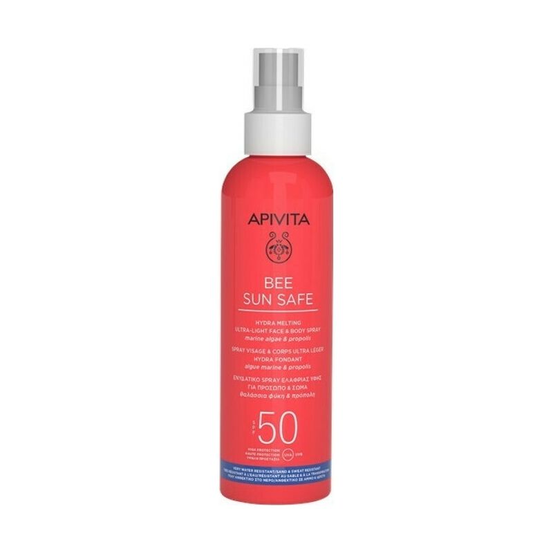 Apivita Bee Sun Safe Hydra Melting Ultra Light Ενυδατικό Αντιηλιακό Προσώπου & Σώματος με Θαλάσσια Φύκη & Πρόπολη SPF50 200ml