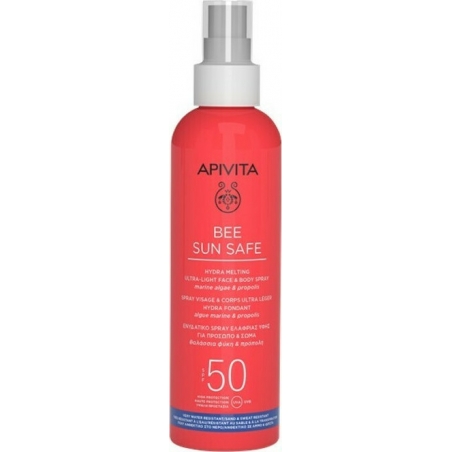 Apivita Bee Sun Safe Hydra Melting Ultra Light Ενυδατικό Αντιηλιακό Προσώπου & Σώματος με Θαλάσσια Φύκη & Πρόπολη SPF50 200ml
