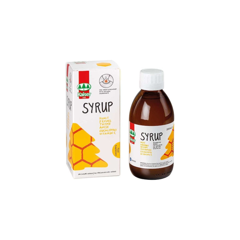 Kaiser 1889 Kids Syrup Φυσική Γεύση 200ml Φυτικό σιρόπι για τον βήχα