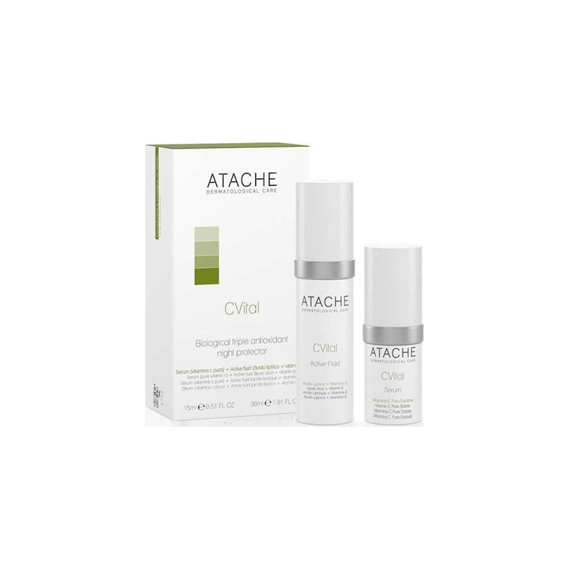 Atache C Vital Set Active Serum Αντιρυτιδικός Ορός 15ml & Active Fluid 30ml