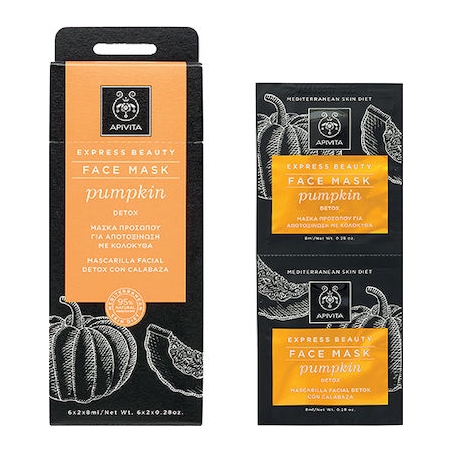 Apivita Express Beauty Μάσκα Προσώπου για Αποτοξίνωση με Κολοκύθα 2x8ml