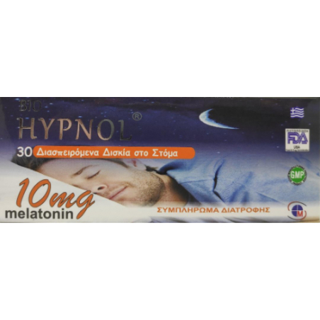 Medichrom Bio Hypnol Melatonin 10mg 30 Διασπειρώμενα Δισκία