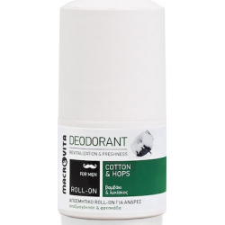 Macrovita For MEN Φυσικός Αποσμητικός Κρύσταλλος Cotton & Hops Roll-On 50ml