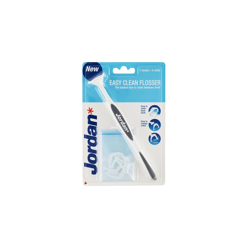 Jordan Easy Clean Flosser + 20 Ανταλλακτικά Νήματος Γκρι