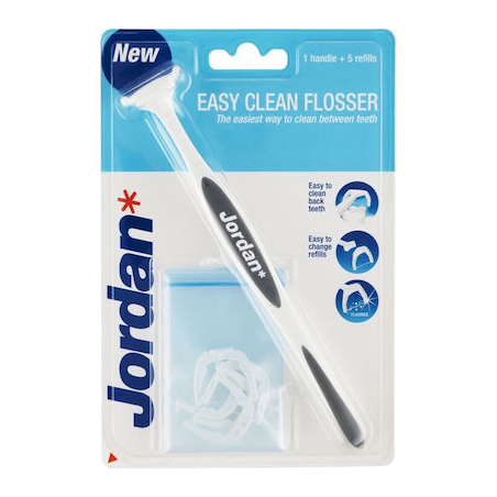 Jordan Easy Clean Flosser + 20 Ανταλλακτικά Νήματος Γκρι