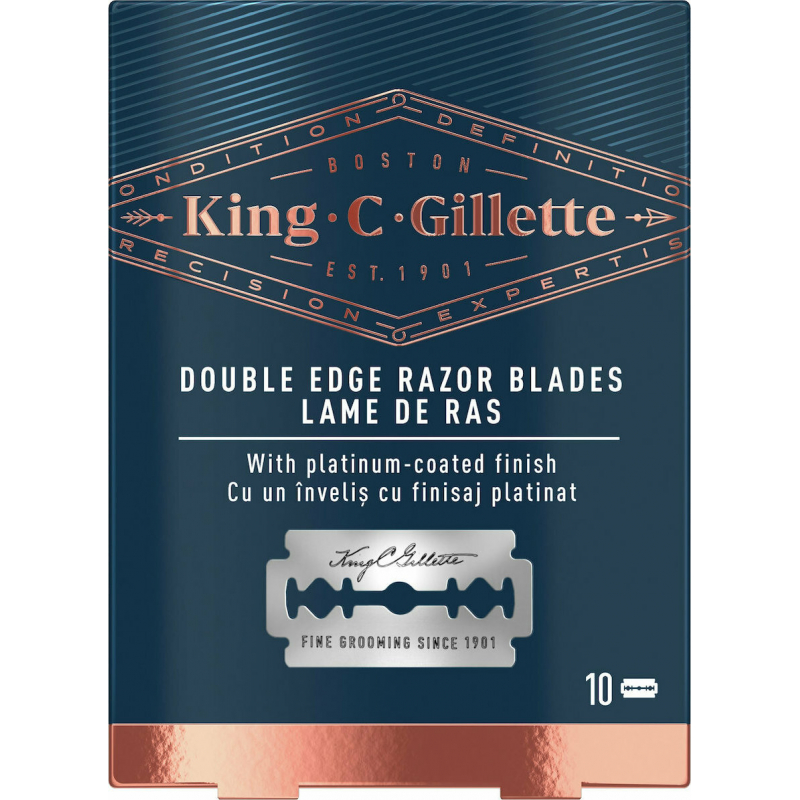 Gillette King C Double Edge Razor Blades Ξυράφια Διπλής Ακμής, Ανταλλακτικά 10 Τεμάχια