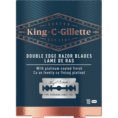 Gillette King C Double Edge Razor Blades Ξυράφια Διπλής Ακμής, Ανταλλακτικά 10 Τεμάχια