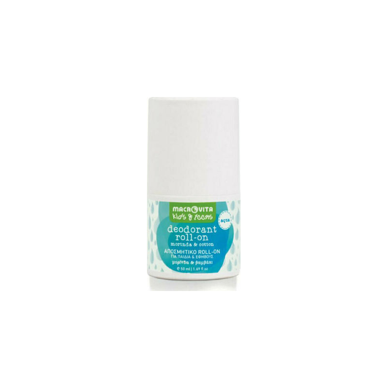 Macrovita Αποσμητικό Roll-on Για Παιδιά & Εφήβους με Μορίνδα & Βαμβάκι Roll-On 50ml