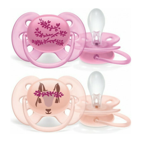 Philips AVENT Πιπίλα Ultra Soft Σιλικόνης Pink 6+ 2τμχ SCF223/04