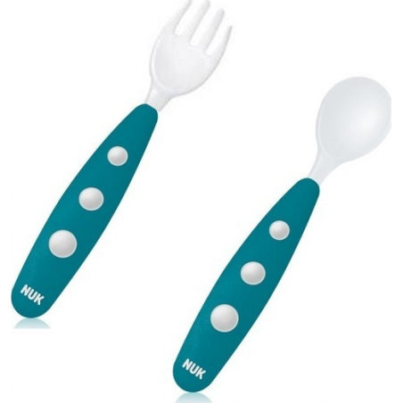 Nuk Easy Learning Εκπαιδευτικό Σετ Κουτάλι Πιρούνι Mini Μπλε 8m+ Nuk Easy Learning Εκπαιδευτικό Σετ Κουτάλι Πιρούνι Mini Μπλε 8m+