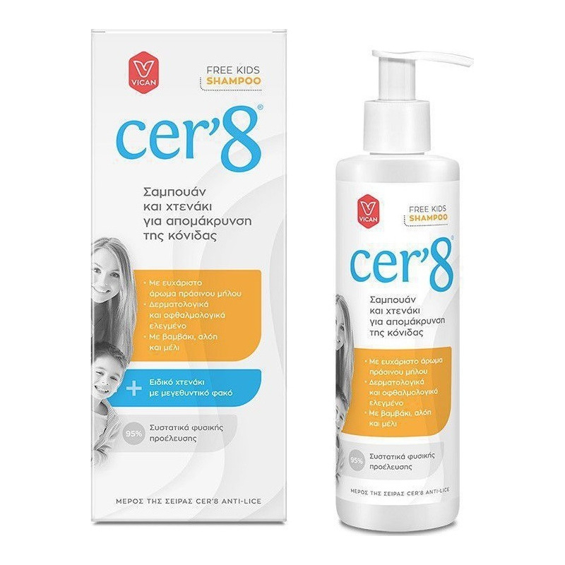 Vican Cer'8 Anti Lice Σαμπουάν & Χτενάκι για Απομάκρυνση της Κόνιδας 200ml