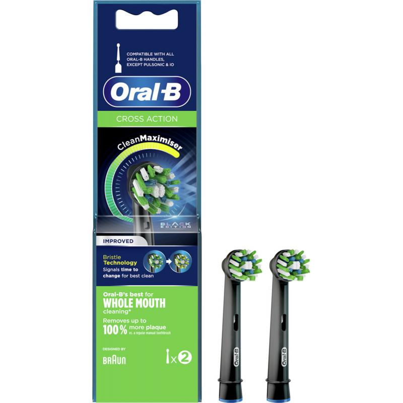 Oral-B Cross Action Black Edition Clean Maximiser 2τμχ