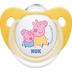 Nuk Πιπίλα Trendline Σιλικόνης Peppa Pig & George 6-18m Κίτρινο 1τμχ