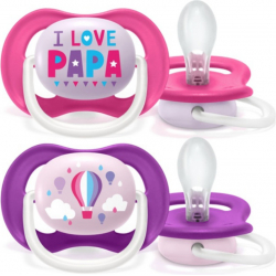 Philips AVENT Ultra Air Pacifier Σιλικόνης Pink 6-18m 2τμχ SCF080/04
