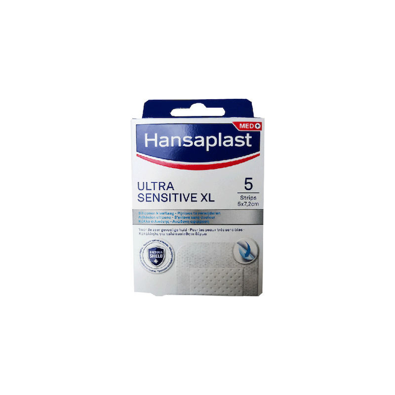 Hansaplast Αποστειρωμένα Αυτοκόλλητα Επιθέματα Ultra Sensitive XL 5x7.2cm 5τμχ