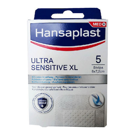 Hansaplast Αποστειρωμένα Αυτοκόλλητα Επιθέματα Ultra Sensitive XL 5x7.2cm 5τμχ