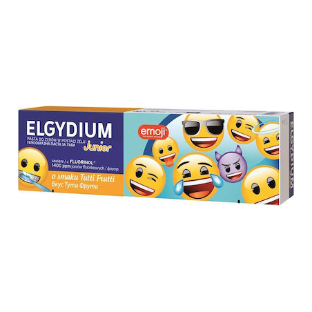 Elgydium Οδοντόκρεμα Emoji 50ml 1400 ppm με Γεύση Tutti-Fruti για 7+ χρονών Elgydium Οδοντόκρεμα Emoji 50ml 1400 ppm με Γεύση Tutti-Fruti για 7+ χρονών