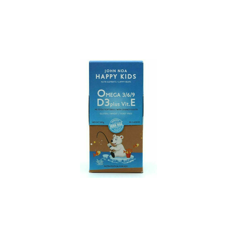 JOHN NOA HAPPY KIDS OMEGA 3/6/9 D3 PLUS VIT.E ΜΕ ΓΕΥΣΗ ΠΟΡΤΟΚΑΛΙ