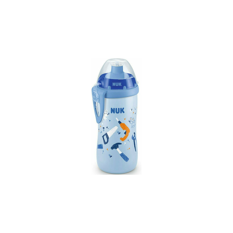 Nuk Εκπαιδευτικό Μπιμπερό 36m+ με καπάκι Push Pull Μπλε 300ml