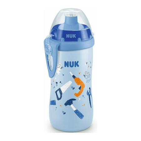 Nuk Εκπαιδευτικό Μπιμπερό 36m+ με καπάκι Push Pull Μπλε 300ml