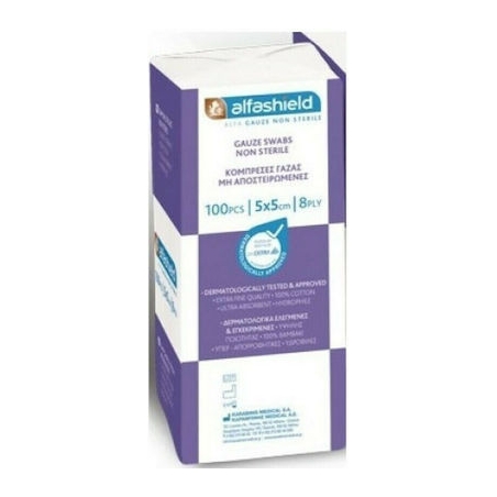 Karabinis Medical Alfashield Μη Αποστειρωμένες Γάζες 5x5cm 100τμχ Karabinis Medical Alfashield Μη Αποστειρωμένες Γάζες 5x5cm 100τμχ