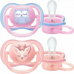 Philips Avent Ultra Air SCF085/02 0-6m, Ορθοδοντική Πιπίλα Για Κορίτσι Ροζ 2τμχ.